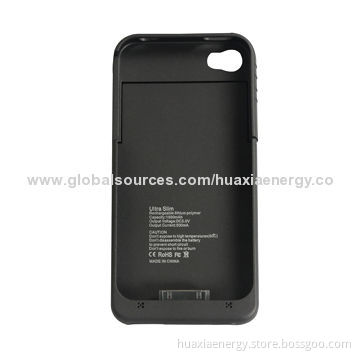 1,900mAh Power Bank Case/External Battery Charger for iPhone 4/4S, Sized 125 x 63 x 16mm